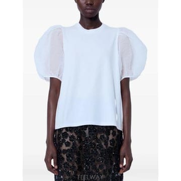 Cecilie Bahnsen 26 FW ���Ǹ��� �ݼ� Ben sheer puff sleeve T shirt 326RTW19005CBBEN26 FW ���Ǹ��� �ݼ� Ben sheer puff sleeve T shirt 326R