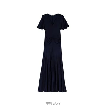 26 FW 마쥬 개더 웨이스트 V넥 맥시 드레스 MFPRO05086 TP459080862