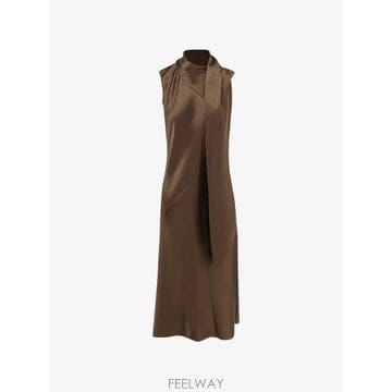 Vince 26 FW �� scarf detail sleeveless satin maxi dress V15665209226 FW �� scarf detail sleeveless satin maxi dress V1