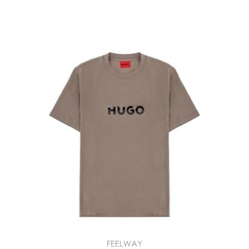 26 FW HUGO Dumeo tortoise logo T shirt in cotton jersey 5055