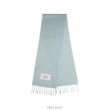 26 FW 메종 키츠네 베이비 알파카 로고 패치 프린지 스카프 LM06206WA0022 TP459440300