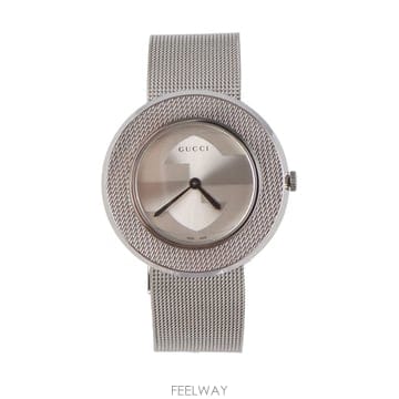 구찌 메쉬 밴드 시계 34mm YA129407