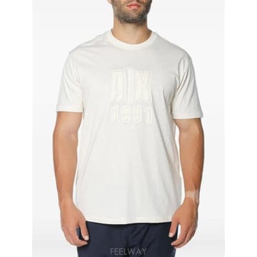 Armani 26 FW Armani Exchange embossed logo crew neck T shirt XM003026 FW Armani Exchange embossed logo crew neck T shirt 