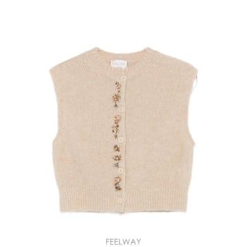 Forte Forte 26 FW Forte Forte embellished knitted gilet 15459MYKNIT TP4526 FW Forte Forte embellished knitted gilet 15459MYKNI