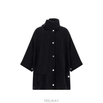 26 FW PINKO 카반 스카프 패널 울 케이프 코트 107182A3FT TP459631168