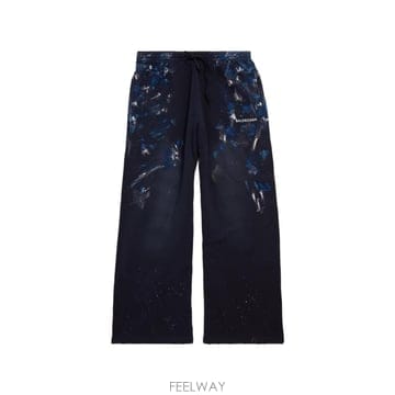 Balenciaga 26 FW �߷��þư� paint splatter oversized baggy sweatpants in nav26 FW �߷��þư� paint splatter oversized baggy sweatp