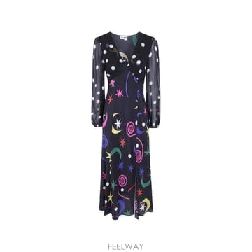 | Other Brand | 26 FW Rixo celestial print silk midi dress 010003364260908626 FW Rixo celestial print silk midi dress 01000336426