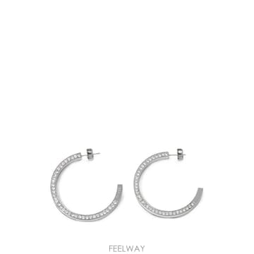 | Other Brand | 26 FW GUESS USA silver crystal hoop earrings JUBE06437JW TP426 FW GUESS USA silver crystal hoop earrings JUBE06437