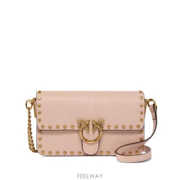 26 FW PINKO 베이비 러브 백 원 슬라우치 스터드 레더 크로스 백 107345A2JG TP459625