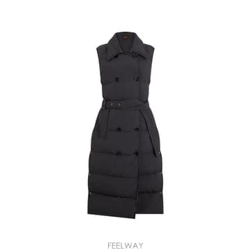 MOORER 26 FW ������ Rheakn quilted double breasted midi gilet RHEAKN T26 FW ������ Rheakn quilted double breasted midi gilet