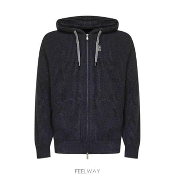 (해외배송) 브루넬로 쿠치넬리 Brunello Cucinelli 로고 자수 지퍼 카디건 M22704806G