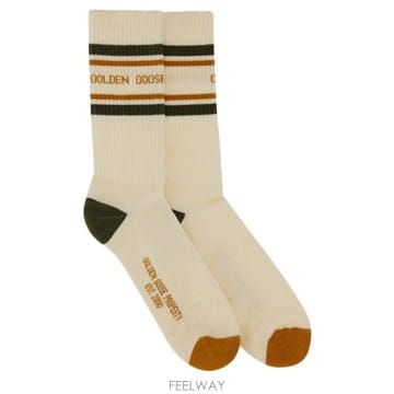 (해외배송) 골든구스 Golden Goose 디럭스 브랜드 스트라이프 골지 니트 양말 GUP00883P002