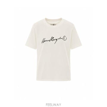 인더샵 MM6 Maison Margiela MM6 메종 마르지엘라 오버다이 핸드리튼 프린트 티셔츠