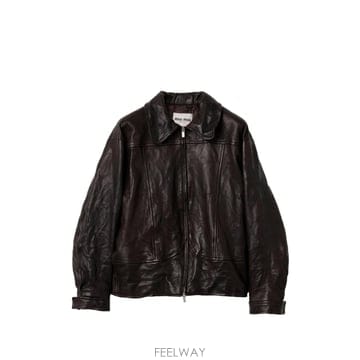 인더샵 MIU MIU 미우미우 레더 블루종 자켓