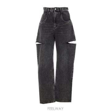 인더샵 Maison Margiela 메종 마르지엘라 백 스티치 컷아웃 데님 팬츠