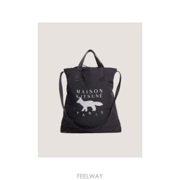인더샵 Maison Kitsune 메종키츠네 블랙 토트백