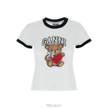 인더샵 GANNI 그래픽 프린팅 반팔 티셔츠