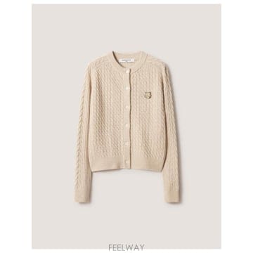 인더샵 Maison Kitsune 메종키츠네 베이지 가디건