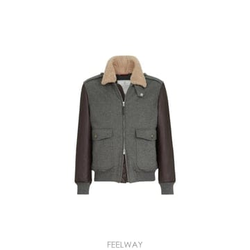 인더샵 BRUNELLO CUCINELLI 브루넬로 쿠치넬리 그레이 브라운 봄버 자켓
