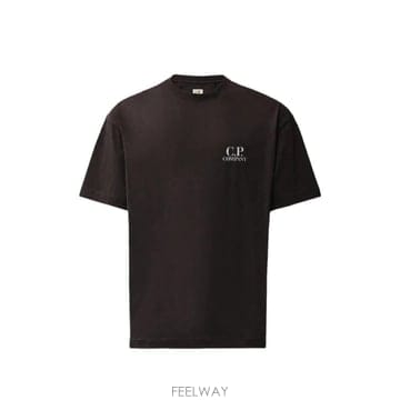 인더샵 C.P. COMPANY 씨피 컴퍼니 블랙 반팔 티셔츠