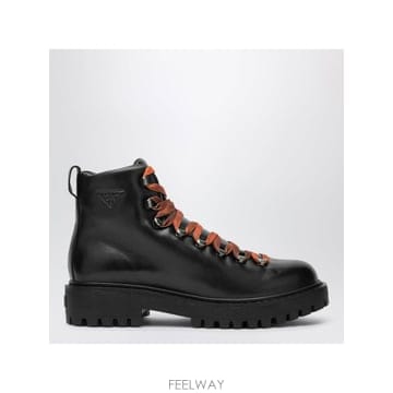 인더샵 PRADA 프라다 블랙 레이스업 부츠