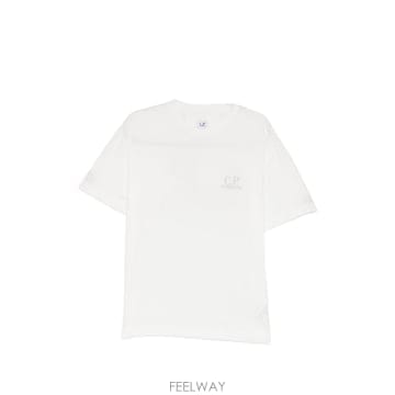 인더샵 C.P. COMPANY 씨피 컴퍼니 화이트 반팔 티셔츠