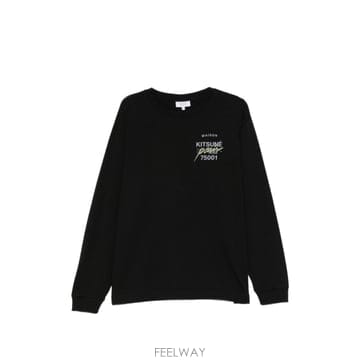 인더샵 Maison Kitsune 메종키츠네 블랙 롱슬리브 탑