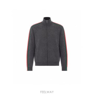 인더샵 GUCCI 구찌 WEB 디테일 파인 울 집업 자켓
