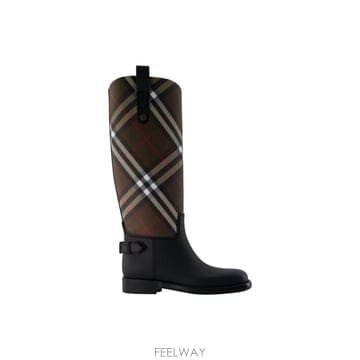 인더샵 BURBERRY 버버리 브라운 체크 하이 부츠