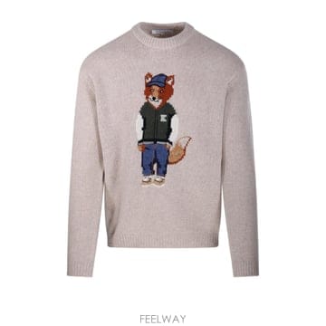 인더샵 Maison Kitsune 메종키츠네 베이지 니트