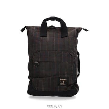 인더샵 Barbour 바버 체크 그린 백팩
