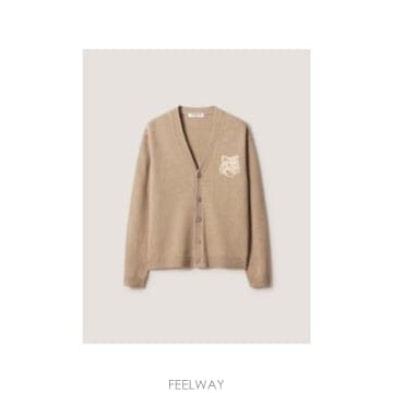 인더샵 Maison Kitsune 메종키츠네 베이지 가디건