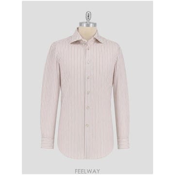 인더샵 Kiton 키톤 브라운 스트라이프 셔츠