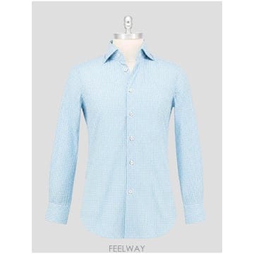 인더샵 Kiton 키톤 블루 체크 셔츠