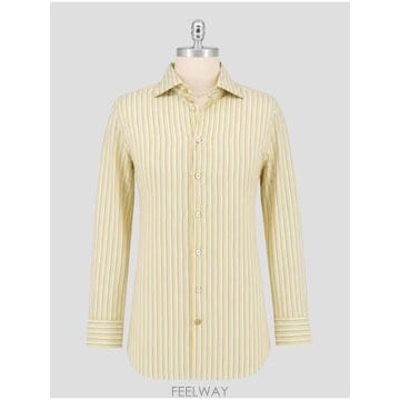 인더샵 Kiton 키톤 스트라이프 옐로우 셔츠