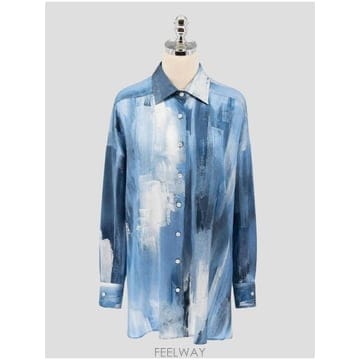 인더샵 Kiton 키톤 블루 셔츠   블라우스