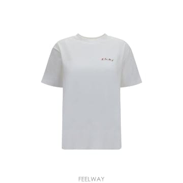 인더샵 Off-White 오프화이트 화이트 반팔 티셔츠