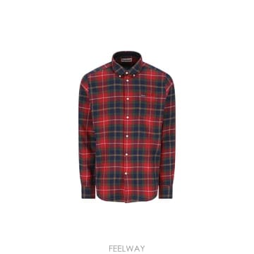 인더샵 Barbour 드롤드 무슈 레드 체크 셔츠