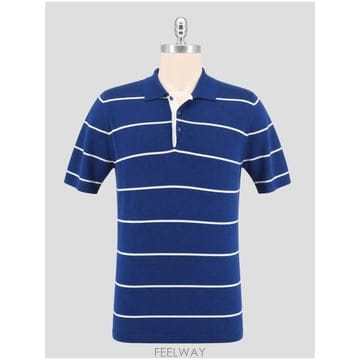 인더샵 Kiton 키톤 블루 스트라이프 폴로 셔츠