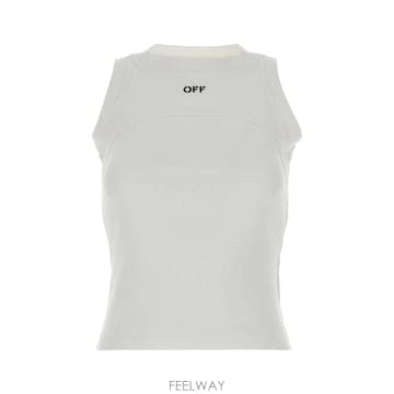 인더샵 Off-White 오프화이트 화이트 슬리브리스 탑