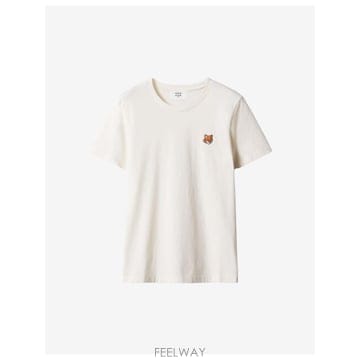 인더샵 Maison Kitsune 메종키츠네 베이지 반팔 티셔츠