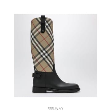 인더샵 BURBERRY 버버리 베이지 체크 하이 부츠