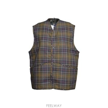 인더샵 Barbour 바버 그린 체크 베스트