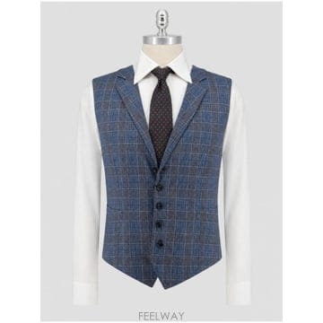 인더샵 Kiton 키톤 블루 체크 베스트