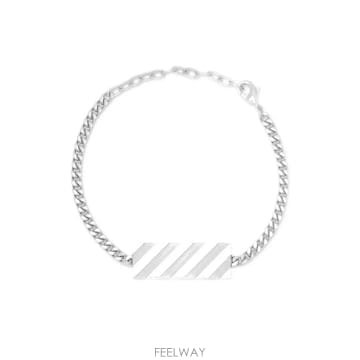 당일배송 오프화이트 사선 인그레이빙 브레이슬릿