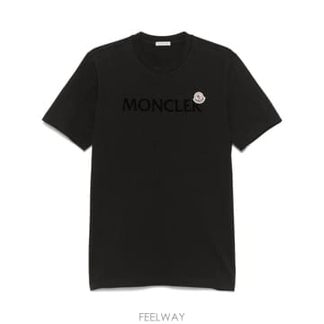 당일배송 몽클레어 플로킹 로고 코튼 티셔츠