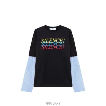 당일배송 엠에스지엠 레이어드 슬로건 프린트 티셔츠