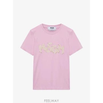 당일배송 엠에스지엠 비즈 레이스 자수 티셔츠