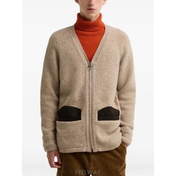 당일배송 바버 elbow patch zip up cardigan