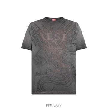 당일배송 디젤 그래픽 프린트 티셔츠